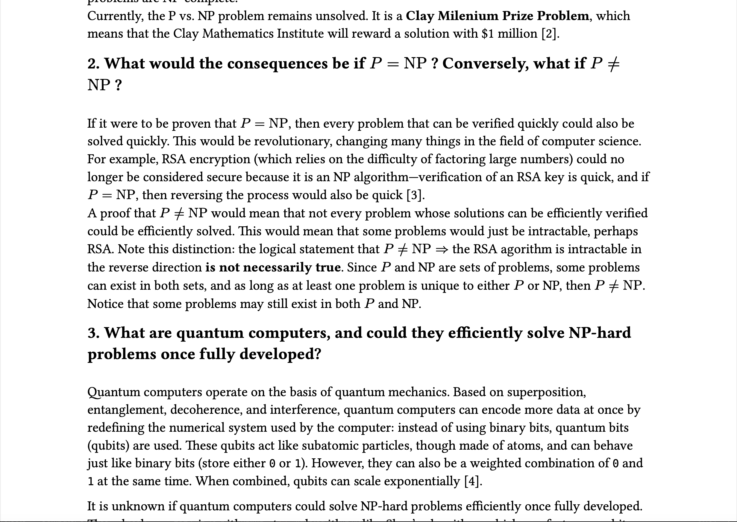 P vs. NP Research